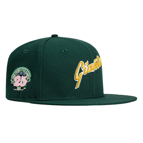 New Era 59Fifty San Francisco Giants 25th Anniversary Patch Script Hat - Green, White, Metallic Gold