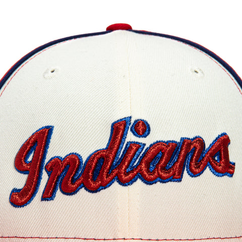 New Era 59Fifty Indianapolis Indians Logo Patch Script Rail Hat - White, Red