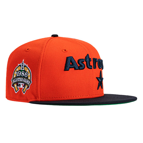 New Era 59Fifty Houston Astros 1986 All Star Game Patch Jersey Hat - Orange, Navy