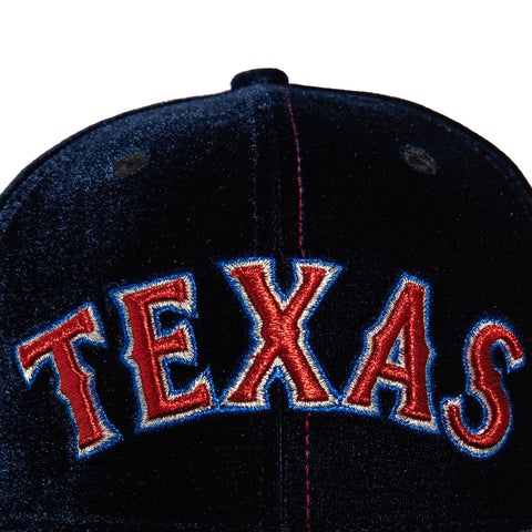 New Era 59Fifty Velvet Texas Rangers 40th Anniversary Patch Word Hat - Navy