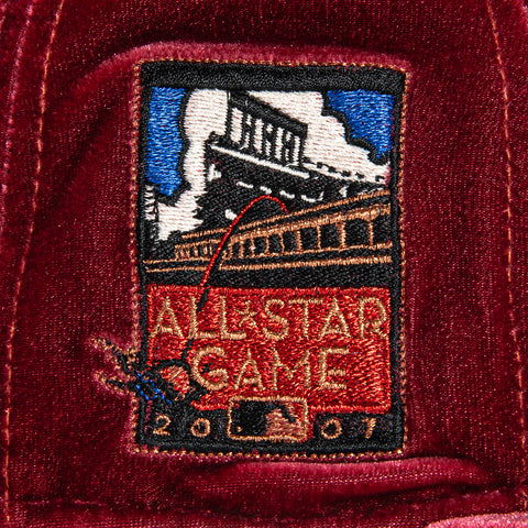 New Era 59Fifty Velvet San Francisco Giants 2007 All Star Game Patch Script Hat - Cardinal