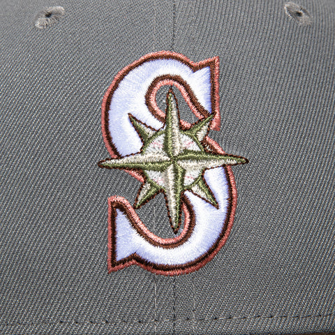 New Era 59Fifty Seattle Mariners 25th Anniversary Patch Hat - Storm Grey, Brown, Olive, Pink