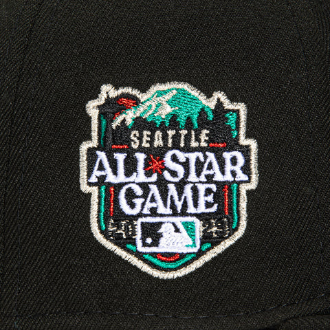 New Era 59Fifty Seattle Mariners 2023 All Star Game Patch Turn Ahead the Clock Hat - Black, Teal, Metallic Silver