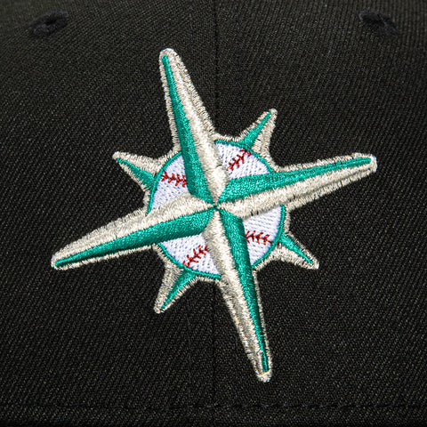 New Era 59Fifty Seattle Mariners 2023 All Star Game Patch Turn Ahead the Clock Hat - Black, Teal, Metallic Silver