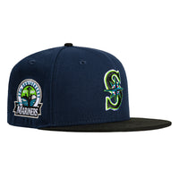 New Era 59Fifty Seattle Mariners 30th Anniversary Patch Hat - Navy, Black, Lime Green
