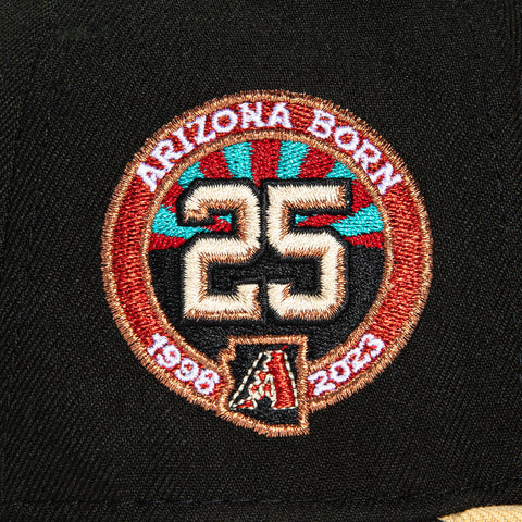 New Era 59Fifty Arizona Diamondbacks 25th Anniversary Patch Word Hat - Black, Tan, Sedona Red