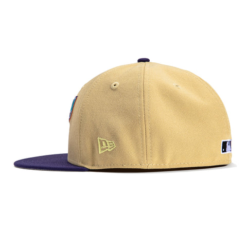 New Era 59Fifty Arizona Diamondbacks 25th Anniversary Patch Word Hat - Tan, Purple