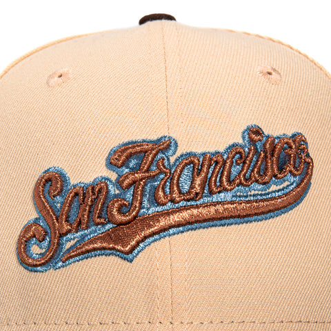 New Era 59Fifty San Francisco Giants 50th Anniversary Patch Script Hat - Peach, Brown
