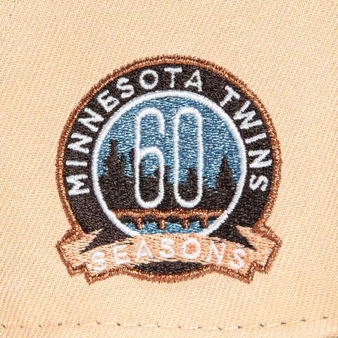 New Era 59Fifty Minnesota Twins 60th Anniversary Patch Hat - Peach, Brown
