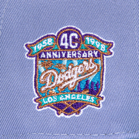 New Era 59Fifty Los Angeles Dodgers 40th Anniversary Patch Hat - Lavender, Teal