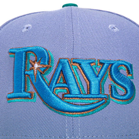 New Era 59Fifty Tampa Bay Rays 25th Anniversary Patch Logo Hat - Lavender, Teal