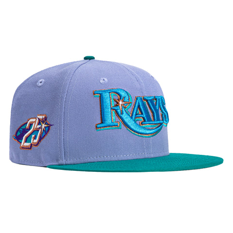 New Era 59Fifty Tampa Bay Rays 25th Anniversary Patch Logo Hat - Lavender, Teal