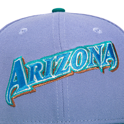 New Era 59Fifty Arizona Diamondbacks 2001 World Series Patch Word Hat - Lavender, Teal