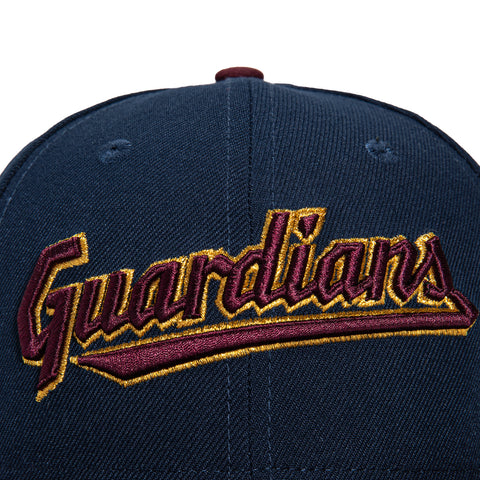 New Era 59Fifty Cleveland Guardians Progressive Field Patch Word Hat - Navy, Maroon