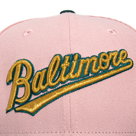 New Era 59Fifty Baltimore Orioles 25th Anniversary Stadium Patch Word Hat - Pink, Green