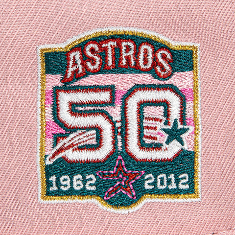 New Era 59Fifty Houston Astros 50th Anniversary Patch Word Hat - Pink, Green