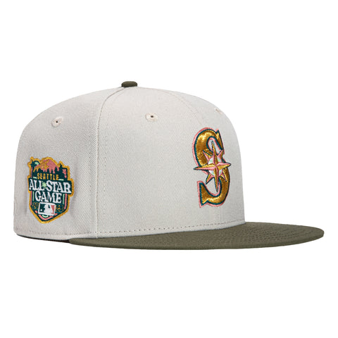 New Era 59Fifty Seattle Mariners 2023 All Star Game Patch Hat - Stone, Olive, Pink