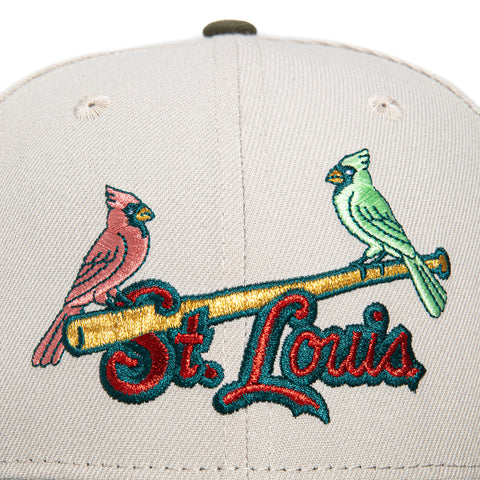 New Era 59Fifty St Louis Cardinals Final Season Patch Alternate Hat - Stone, Olive, Pink
