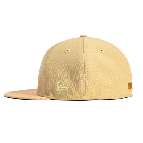 New Era 59Fifty Oakland Athletics Battle of the Bay Patch Word Hat - Tan, Peach, Metallic Gold