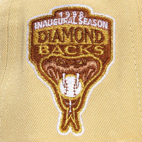 New Era 59Fifty Arizona Diamondbacks Inaugural Patch D Hat - Tan, Peach, Metallic Gold