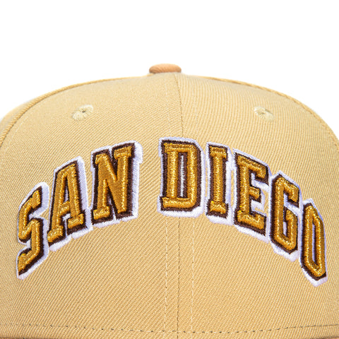 New Era 59Fifty San Diego Padres 1992 All Star Game Patch Word Hat - Tan, Peach, Metallic Gold