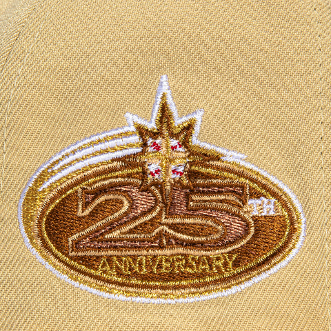 New Era 59Fifty Seattle Mariners 25th Anniversary Patch Turn Ahead the Clock Hat - Tan, Peach, Metallic Gold