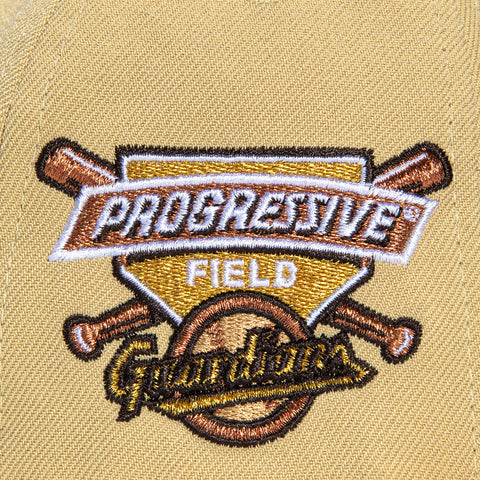 New Era 59Fifty Cleveland Guardians Progressive Field Patch Alternate Hat - Tan, Peach, Metallic Gold