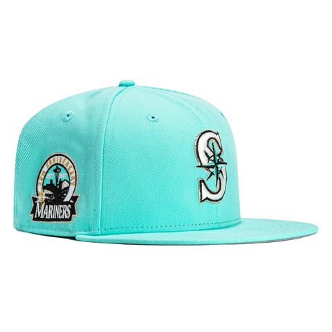 New Era 59Fifty Blue Tint Seattle Mariners 30th Anniversary Patch Logo Hat - Mint