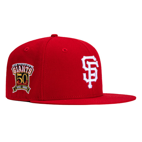 New Era 59Fifty San Francisco Giants 50th Anniversary Patch Hat - Red, White
