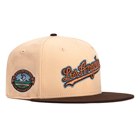 New Era 59Fifty Los Angeles Dodgers 50th Anniversary Stadium Patch Hat - Peach, Brown