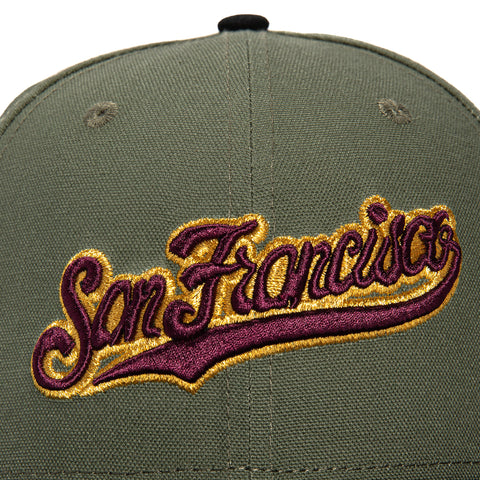 New Era 59Fifty San Francisco Giants 60th Anniversary Patch Script Hat - Olive, Black