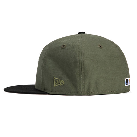 New Era 59Fifty San Francisco Giants 60th Anniversary Patch Script Hat - Olive, Black