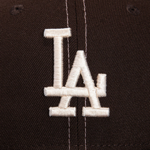 New Era 59Fifty Pink Contrast Stitch Los Angeles Dodgers 50th Anniversary Stadium Patch Hat - Brown