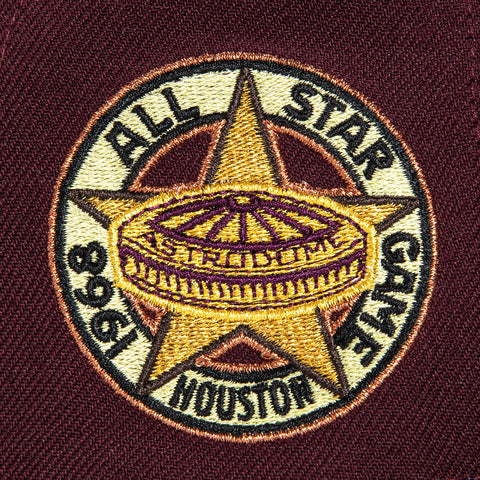 New Era 59Fifty Houston Astros 1968 All Star Game Patch Hat - Maroon, Brown