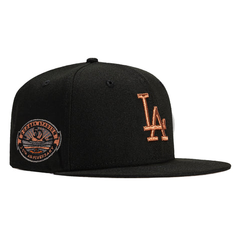 New Era 59Fifty Los Angeles Dodgers 50th Anniversary Stadium Patch Hat - Black, Metallic Copper
