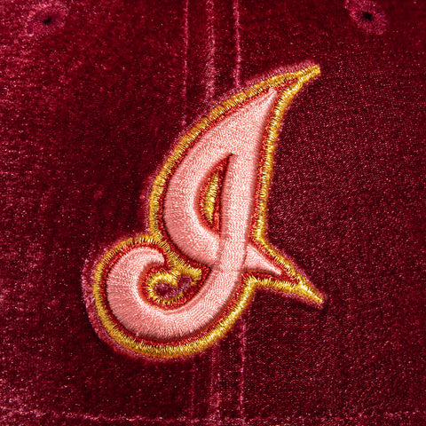 New Era 59Fifty Sweethearts Cleveland Guardians Jacobs Field Patch I Hat - Cardinal, Brown, Pink, Metallic Gold