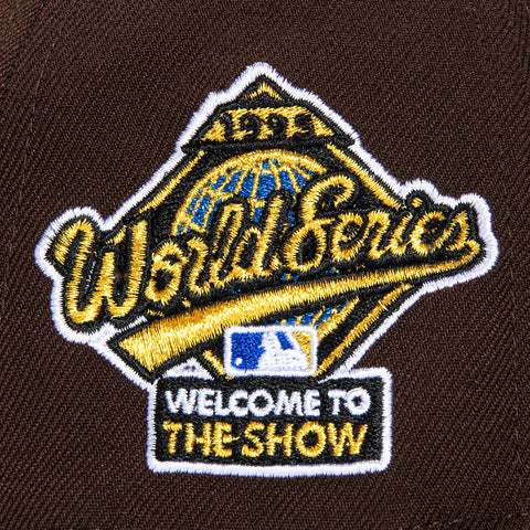 New Era 59Fifty Gold Rush Atlanta Braves 1995 World Series Welcome to The Show Patch Hat - Dark Brown, Metallic Gold