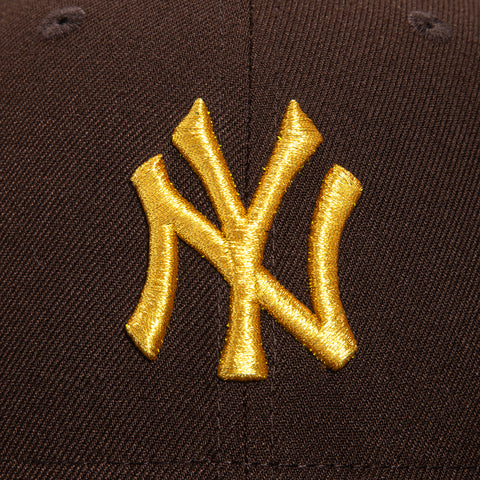 New Era 59Fifty Gold Rush New York Yankees 1998 World Series Patch Hat - Dark Brown, Metallic Gold