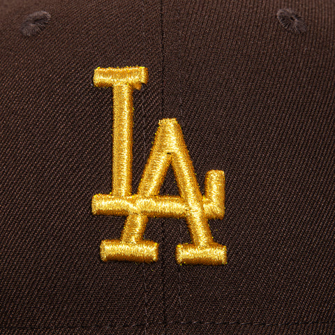 New Era 59Fifty Gold Rush Los Angeles Dodgers 50th Anniversary Stadium Patch Hat - Dark Brown, Metallic Gold