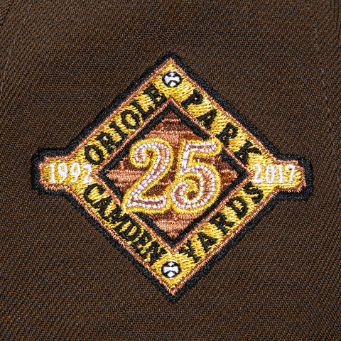 New Era 59Fifty Gold Rush Baltimore Orioles 25th Anniversary Stadium Patch Alternate Hat - Brown, Metallic Gold