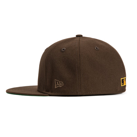 New Era 59Fifty Gold Rush San Francisco Giants Battle of the Bay Patch Script Hat - Brown, Metallic Gold