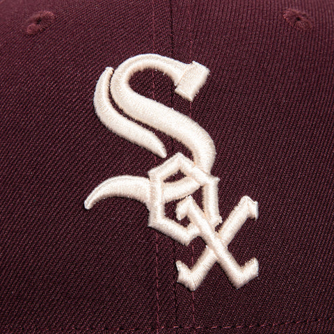 New Era 59Fifty Bordeaux Chicago White Sox 2005 World Series Patch Hat - Maroon