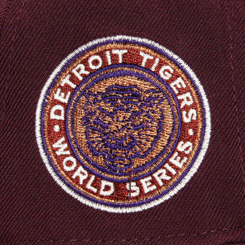 New Era 59Fifty Bordeaux Detroit Tigers 1968 World Series Patch Hat - Maroon