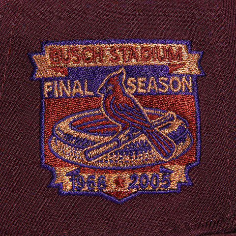 New Era 59Fifty Bordeaux St Louis Cardinals Final Season Patch Hat - Maroon