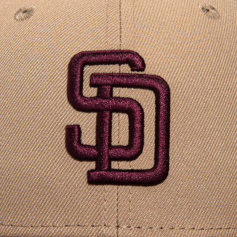 New Era 59Fifty San Diego Padres 50th Anniversary Patch Hat - Khaki, Maroon