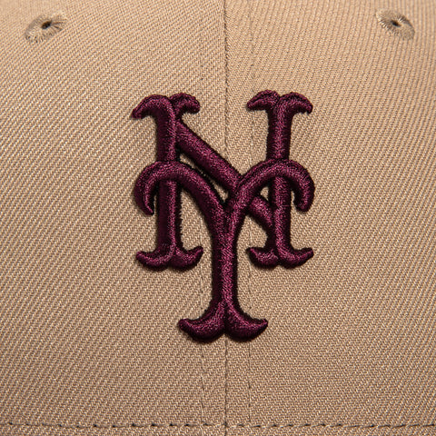 New Era 59Fifty New York Mets 50th Anniversary Patch Hat - Khaki, Maroon