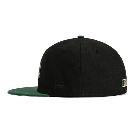 New Era 59Fifty Milwaukee Brewers Silver Anniversary Patch Word Hat - Black, Green, Red