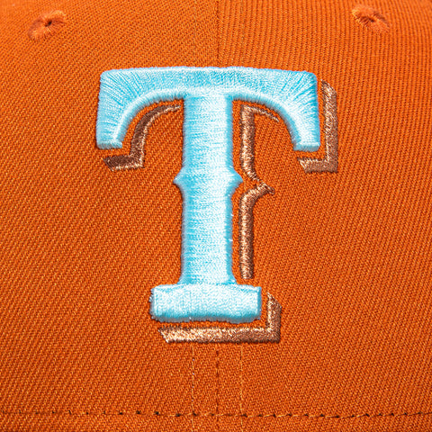 New Era 59Fifty Texas Rangers 40th Anniversary Patch Hat - Burnt Orange, Olive