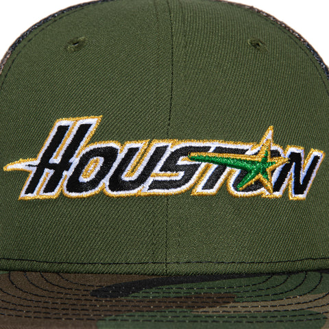 New Era 59Fifty Houston Astros 45th Anniversary Patch Word Rail Hat - Olive, Camo