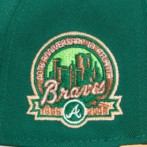 New Era 59Fifty Atlanta Braves 40th Anniversary Patch Hat - Green, Peach